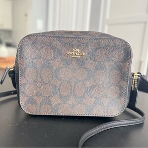 Coach Signature Logo Brown and Black Crossbody Bag